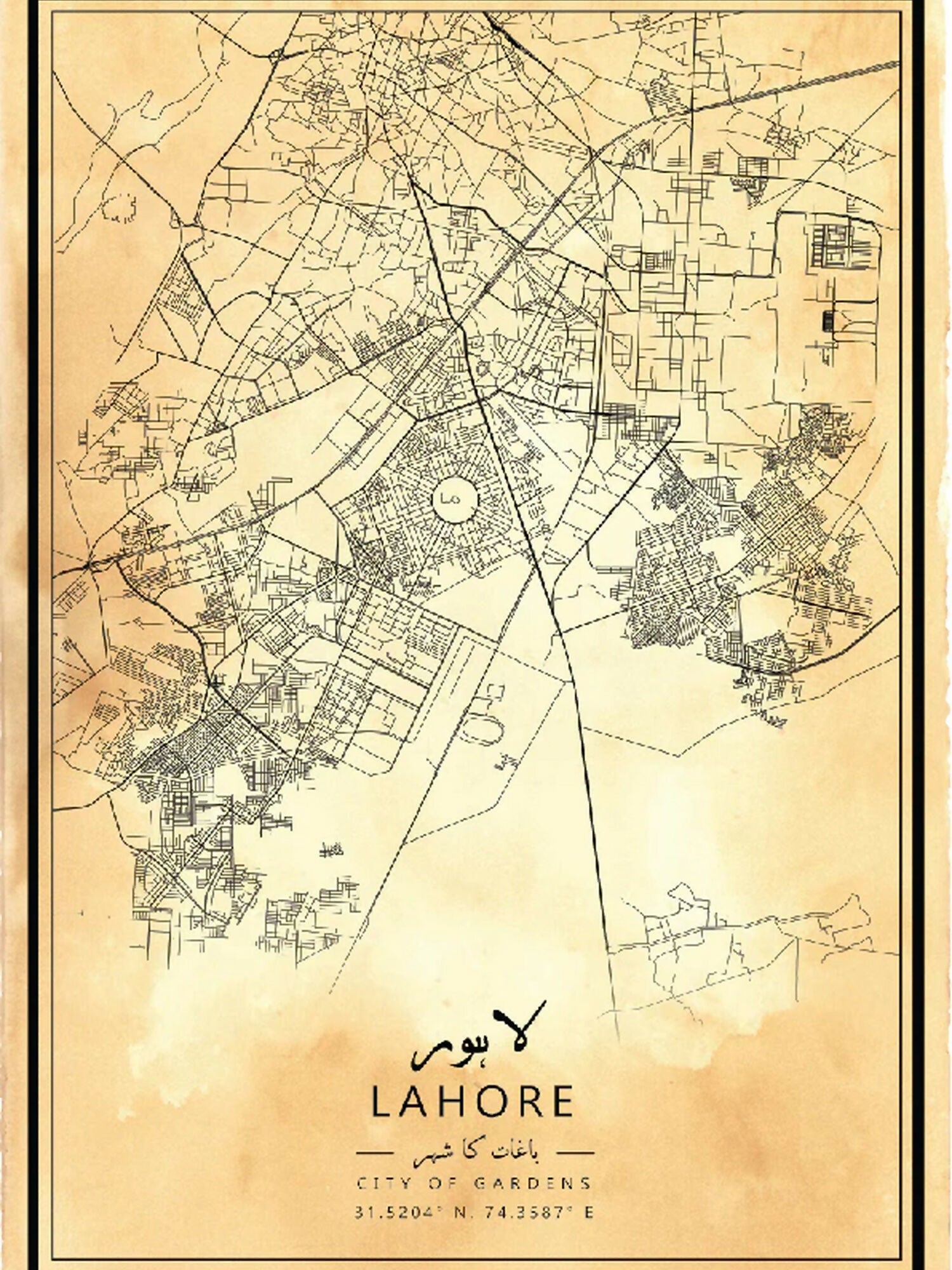 MappedPK Lahore Printed Map