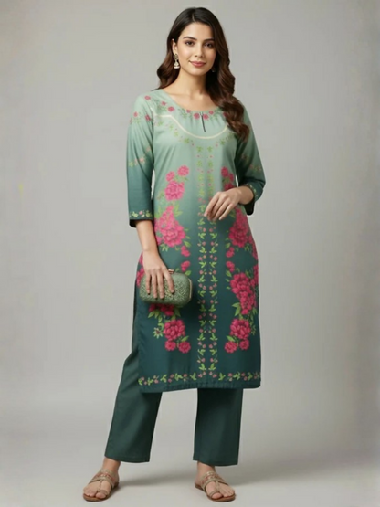 MH Cloth House Soft Khaddar Printed Stitched 2-Piece Suit-Sabeen