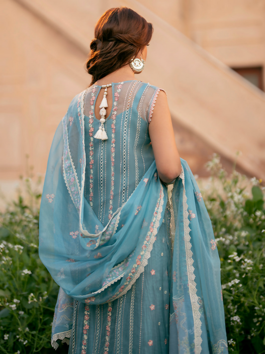 Binilyas Dilbaro Luxury Lawn Embroidered Unstitched 3-Piece Suit-406-B