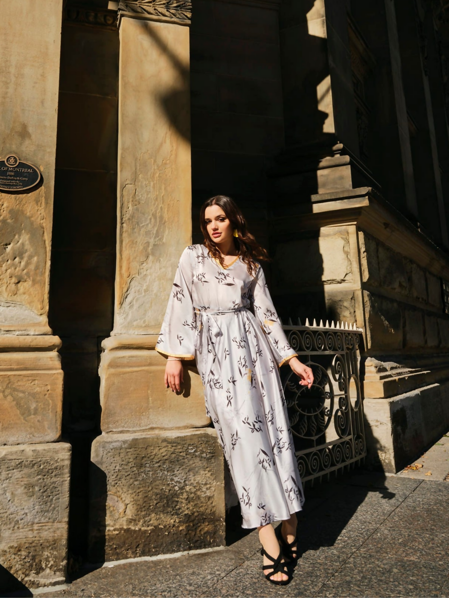 Panache Apparel Silk Printed Dress-Aroma