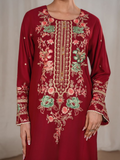 Tehzeeb Libas Linen Embroidered Stitched 3-Piece Suit-Aroha