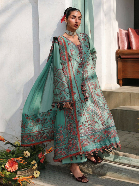 Hussain Rehar Luxury Lawn'26 Eid Edit Embroidered Unstitched 3-Piece Suit-Verdant