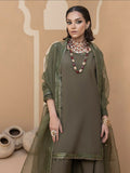 Hemstitch Raw Silk Embroidered Stitched Sharara-Noor