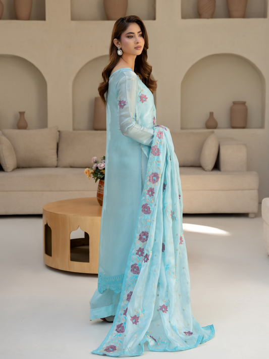 Noori Silk Embroidered Stitched 3-Piece Suit