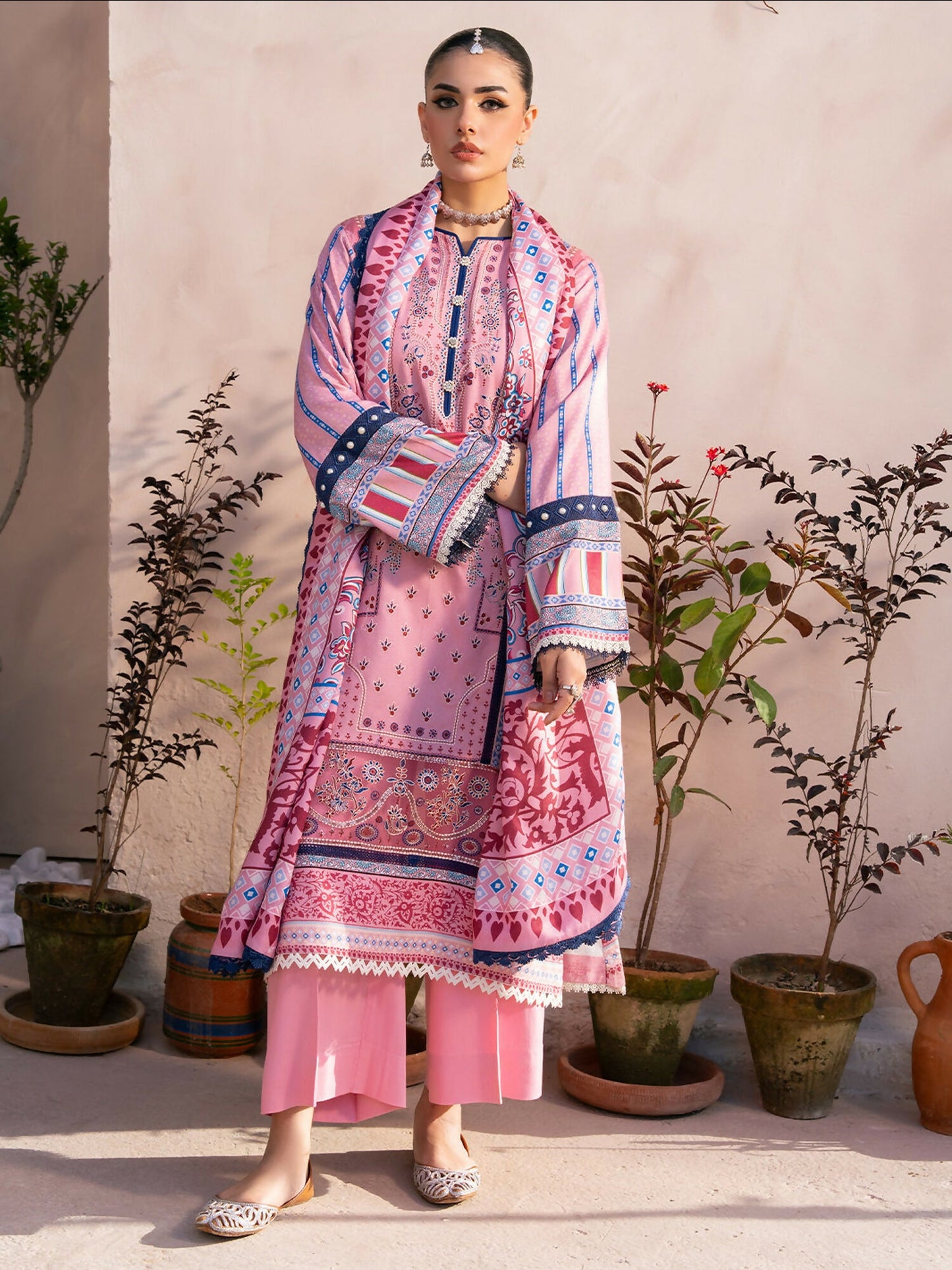 Binilyas Kotrai Embroidered Unstitched 3-Piece Suit-796 - A