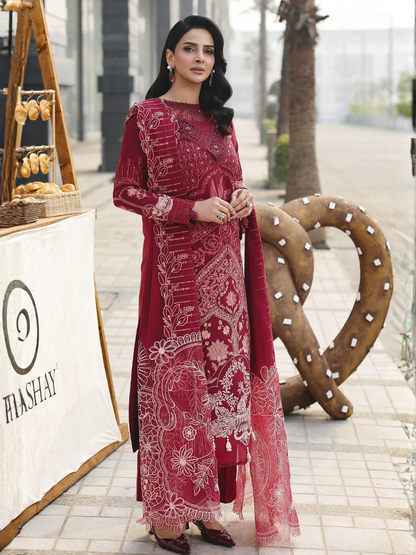 Parishay Monaco Luxury Lawn'26 Embroidered Unstitched 3-Piece Suit-MN-01