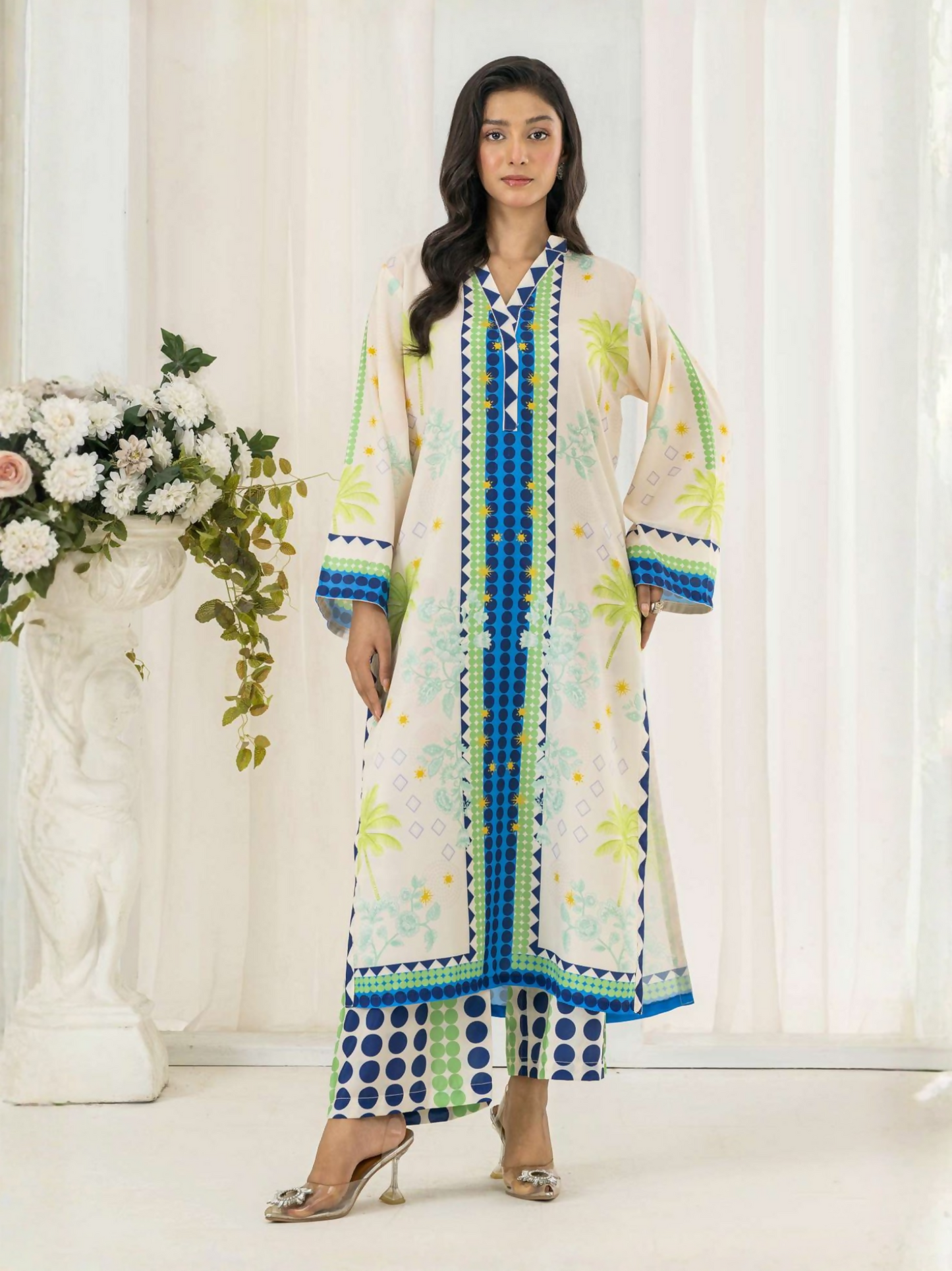 MH Cloth House Poly Lawn Printed Stitched 2-Piece Suit-Zimal