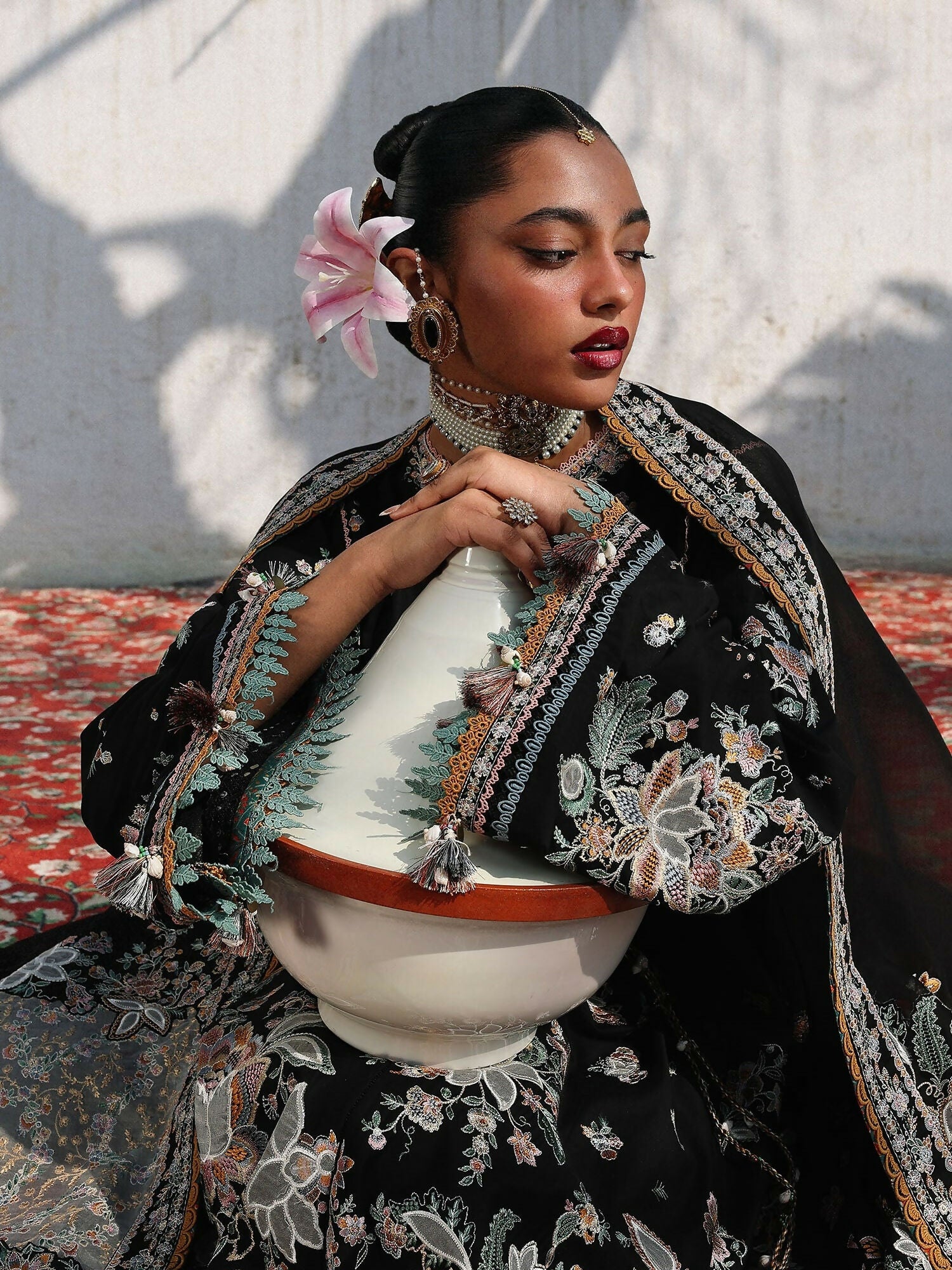Hussain Rehar Luxury Lawn'26 Eid Edit Embroidered Unstitched 3-Piece Suit-Sable