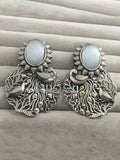 H&A Jewellery Silver White Stone Peacock Earrings