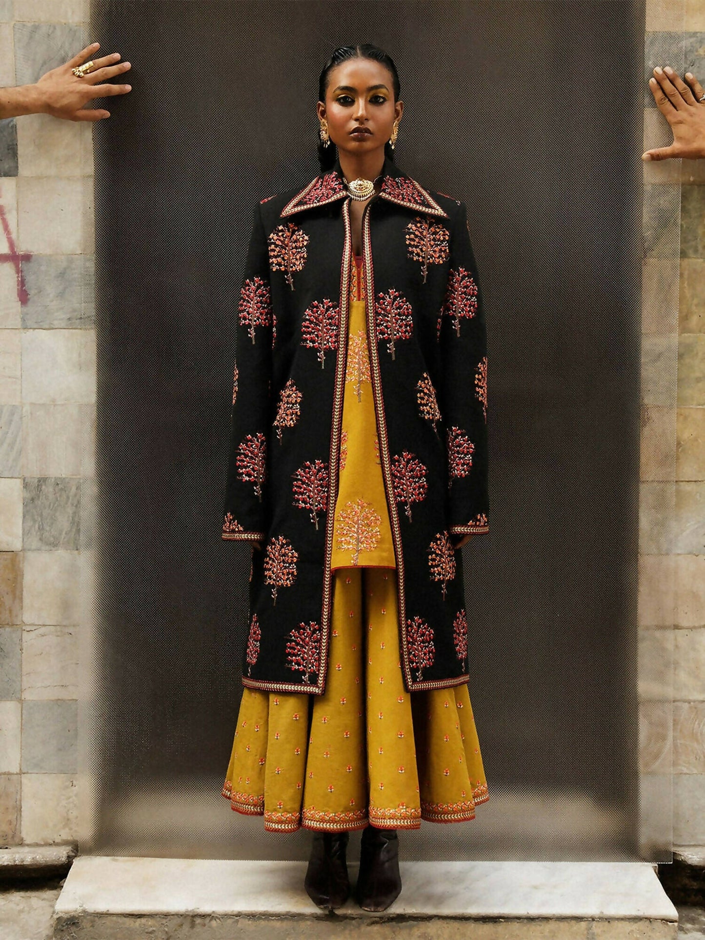 Jugnu by Hussain Rehar Womenswear SS 23/24 Karandi Embroidered 2-Piece Suit-SunFlair