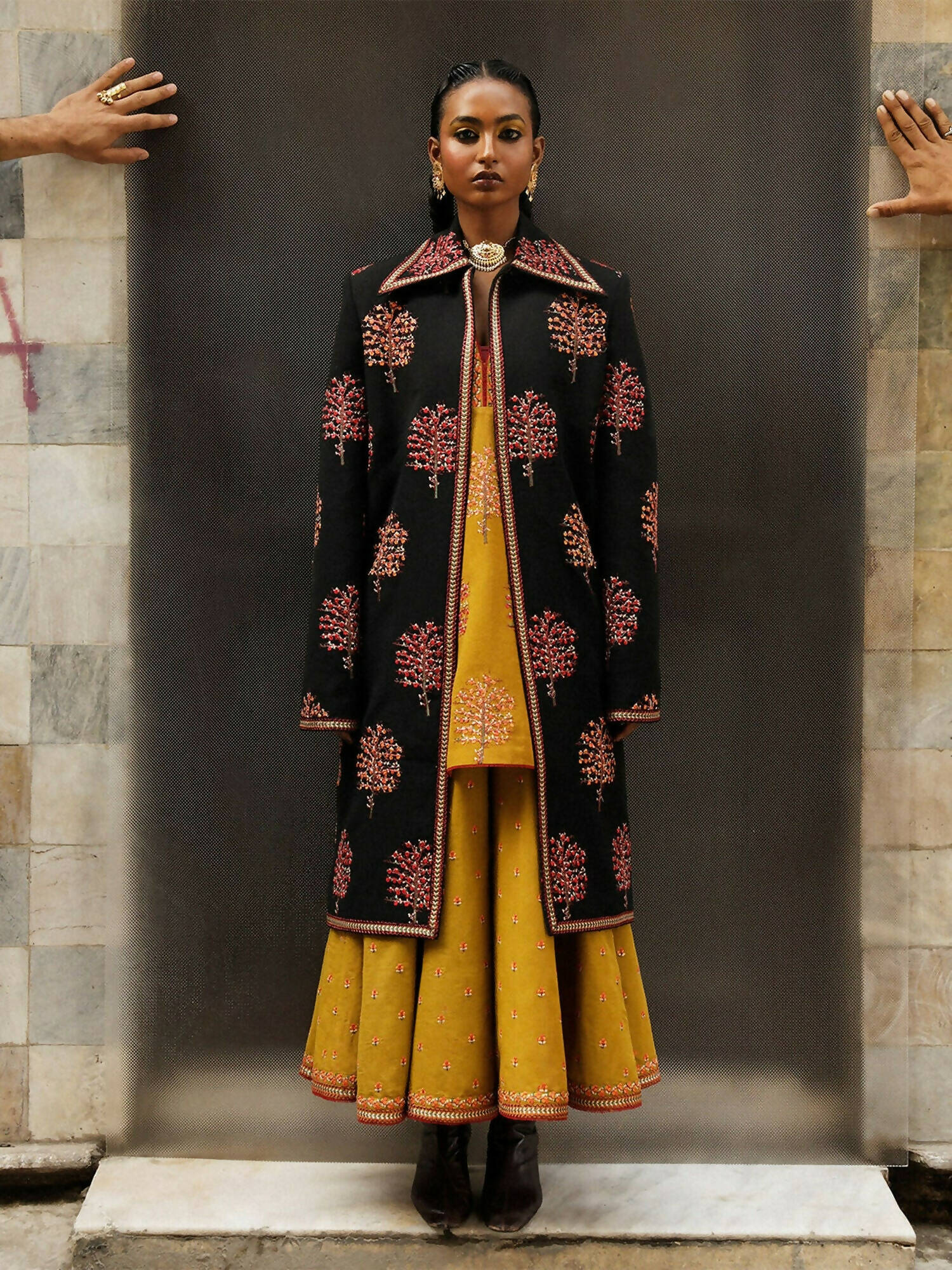 Jugnu by Hussain Rehar Womenswear SS 23/24 Karandi Embroidered 2-Piece Suit-SunFlair
