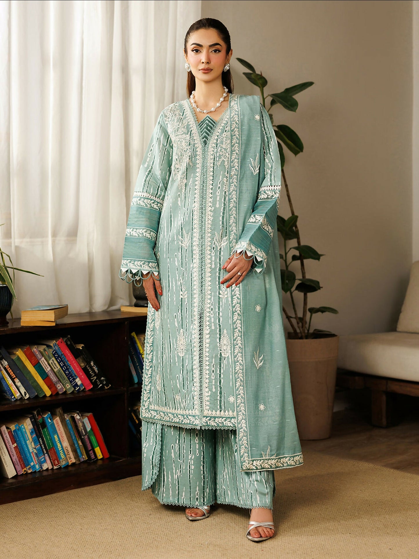 Mahnur Leila Lawn'26 Embroidered Stitched 3-Piece Suit-L-02