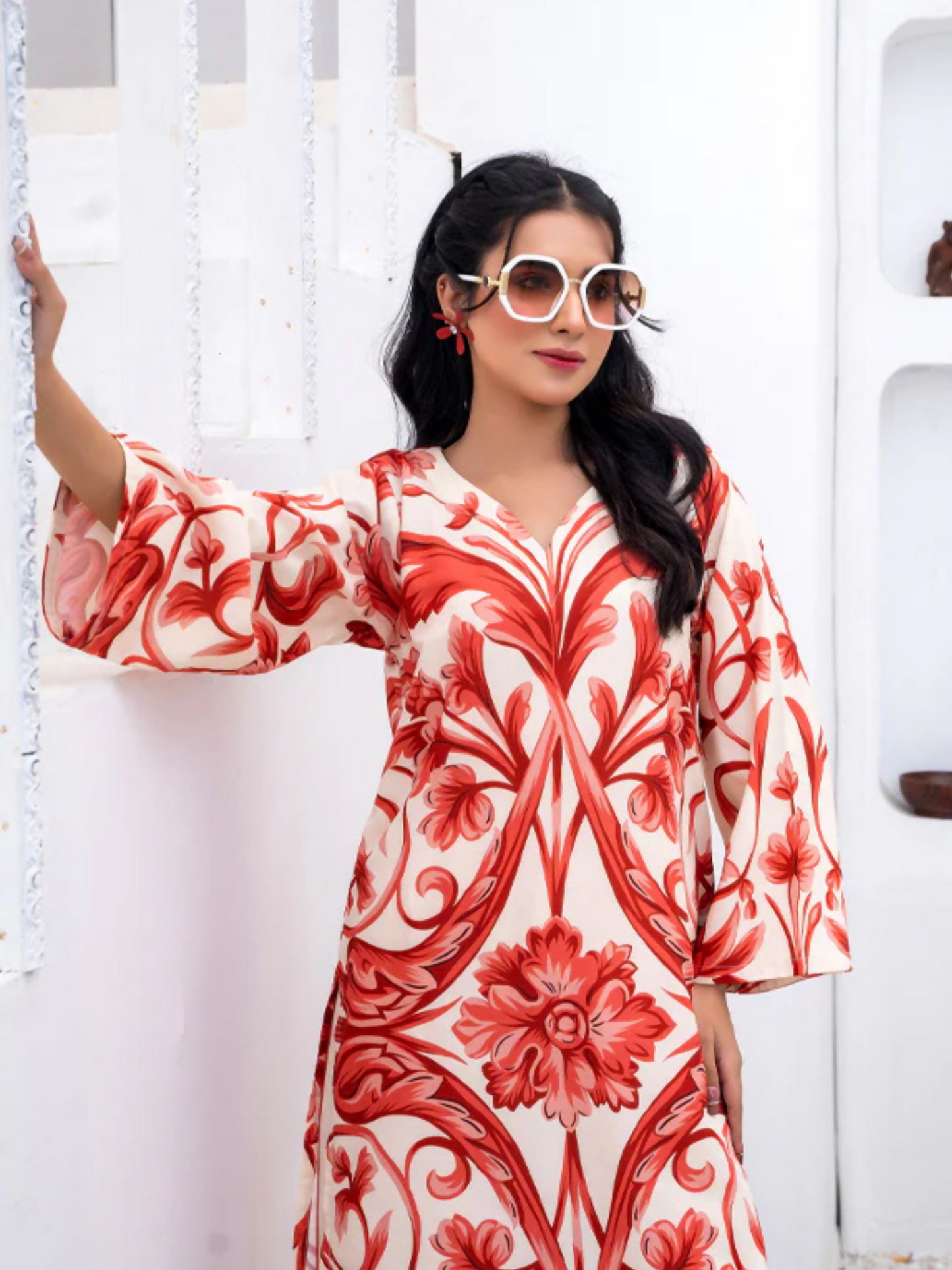 MH Cloth House Soft Khaddar Printed Stitched 2-Piece Suit-Mehr