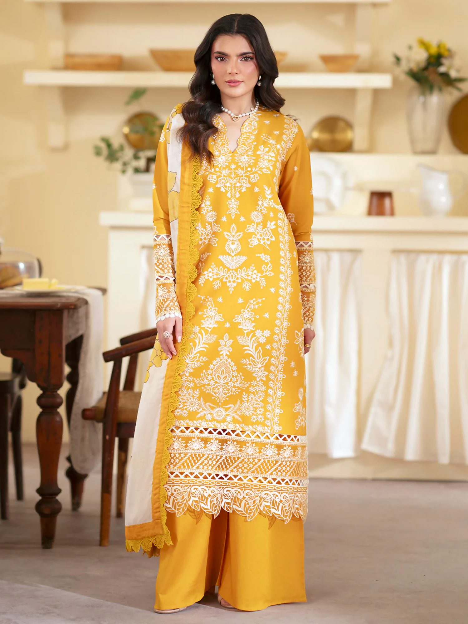Mahnur Ember Lawn Embroidered Stitched 3-Piece Suit-EM-013