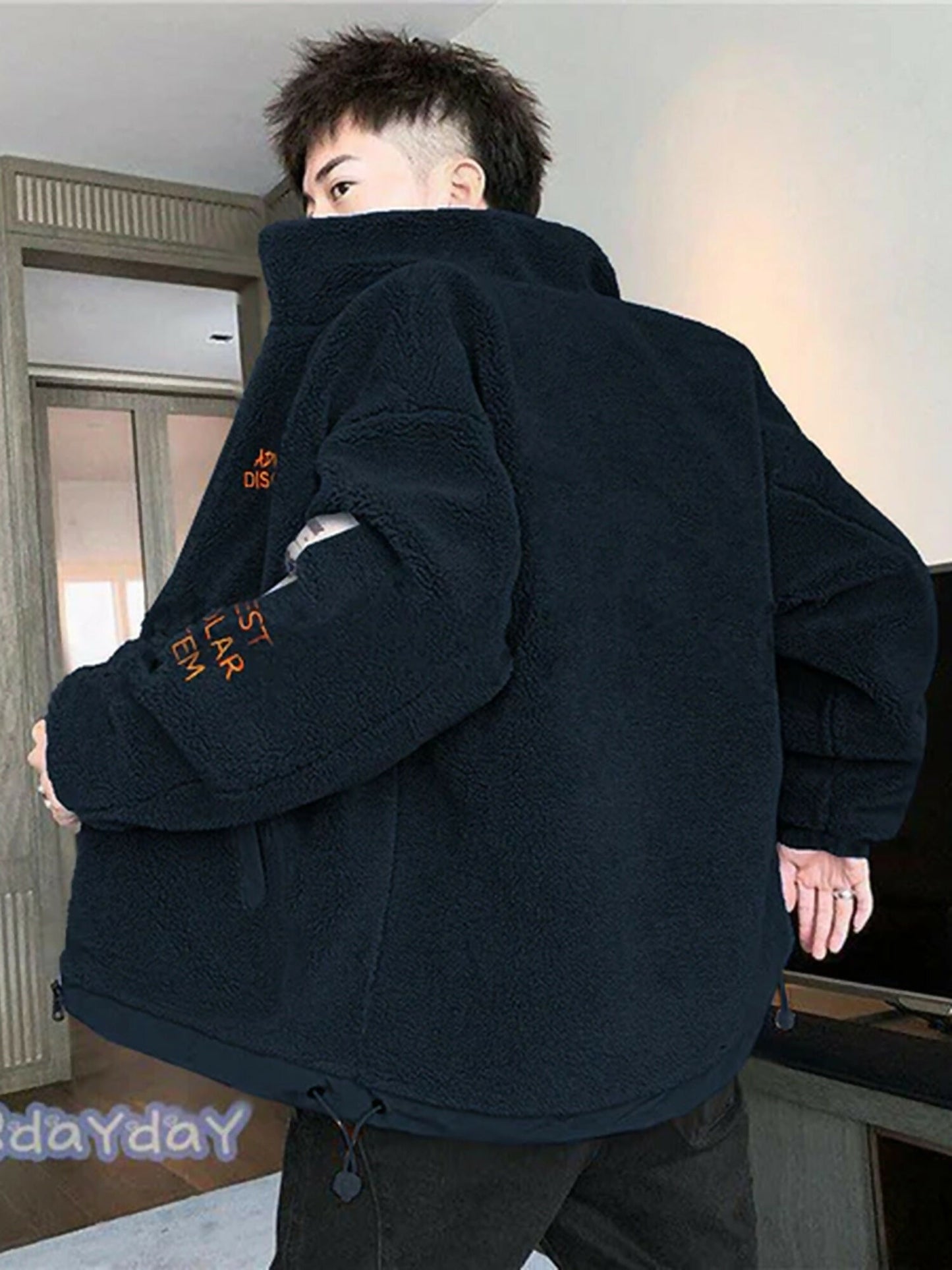 Olive,Blue,Black,Brown  Jupiter Rugged Sherpa Winter Jackets-1490