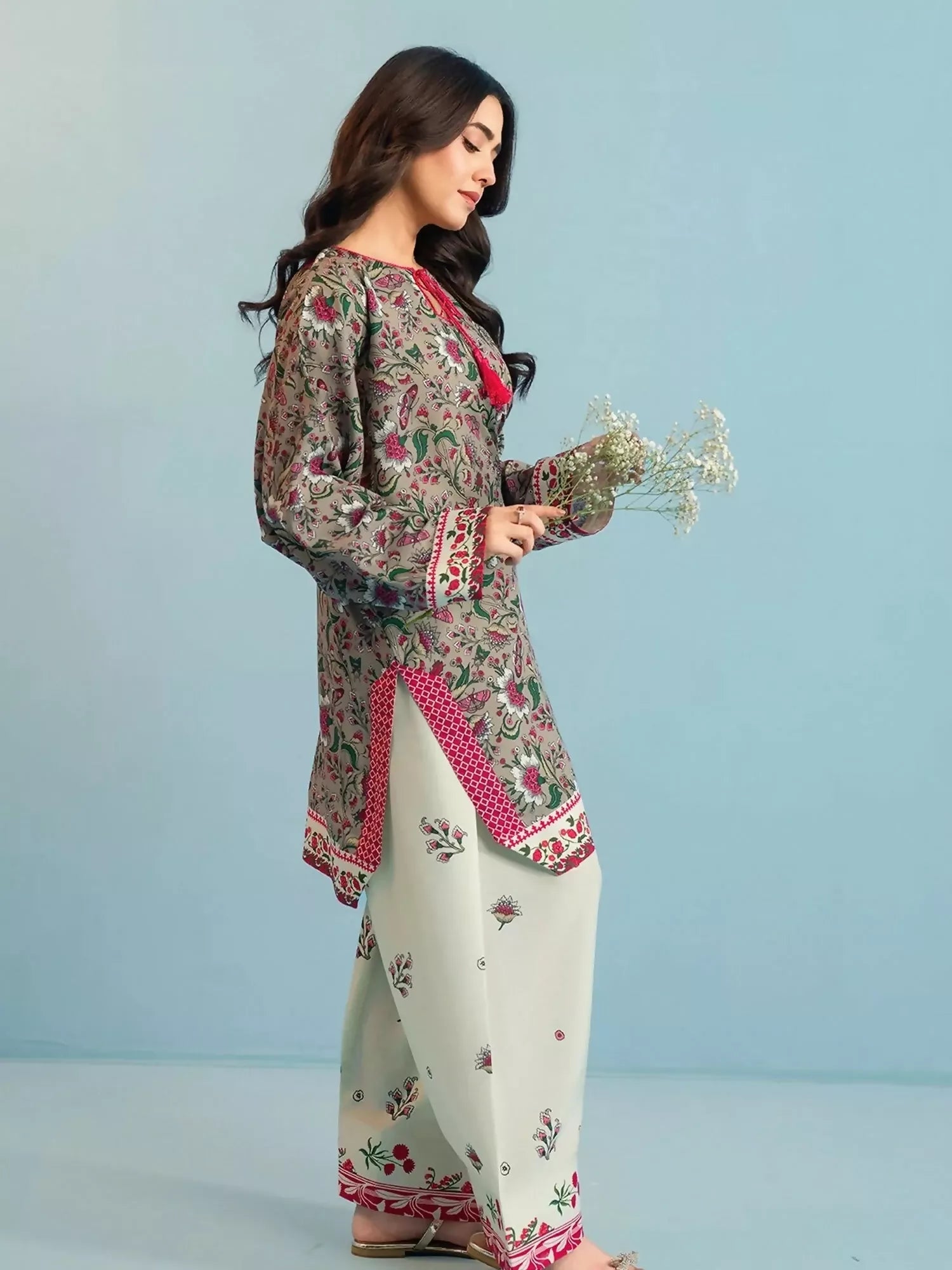 Panache Apparel Dear Summer Silk Lawn Printed Stitched Suit-Leafline