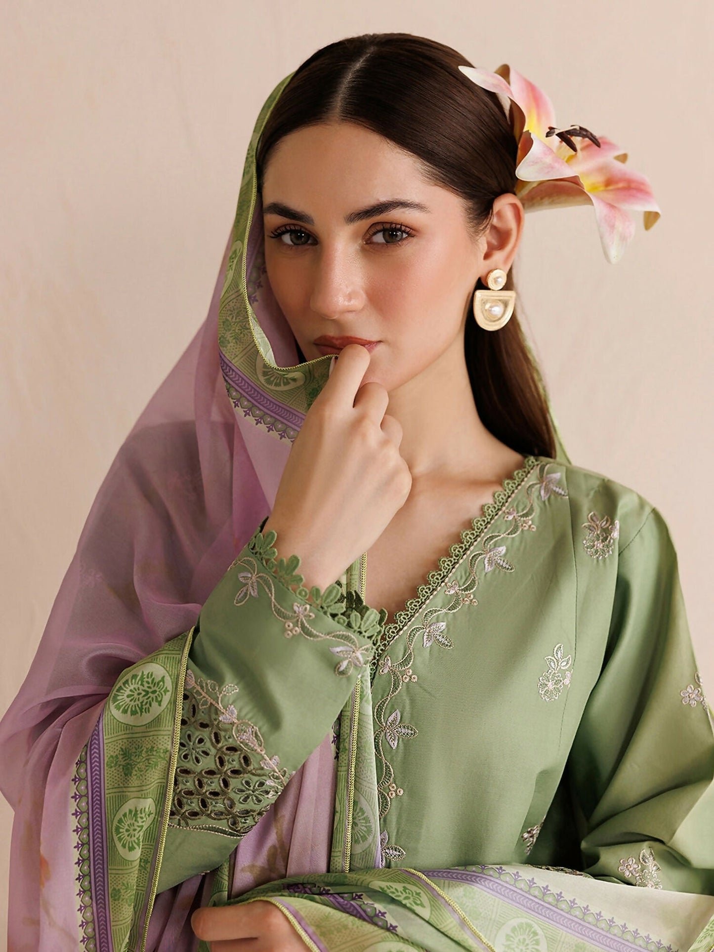 Panache Apparel Mistfall Vol II Cotton Embroidered Stitched Suit-Caelis