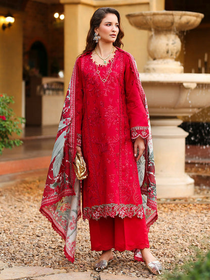 Rang Rasiya Florence Summer Edit'26 Lawn Embroidered Unstitched 3-Piece Suit-Meharmah