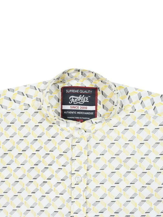 Funky’s Printed Rage YELLOW Lift Shirt-10232