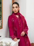 Mannat Clothing Lawn Embroidered Stitched Suit-Carnation