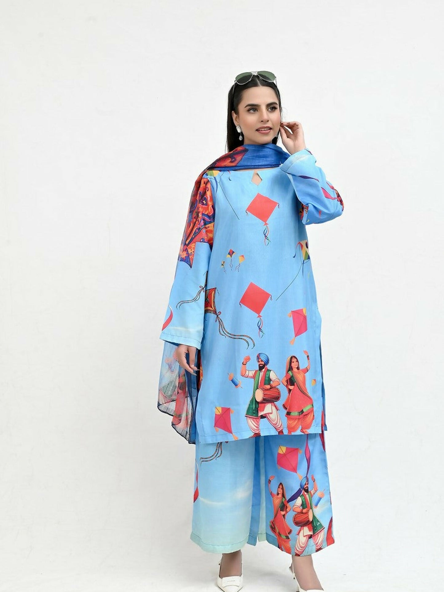 Imran Aftab Basant Mela Raw Silk Printed Unstitched 3-Piece Suit-IARP 10