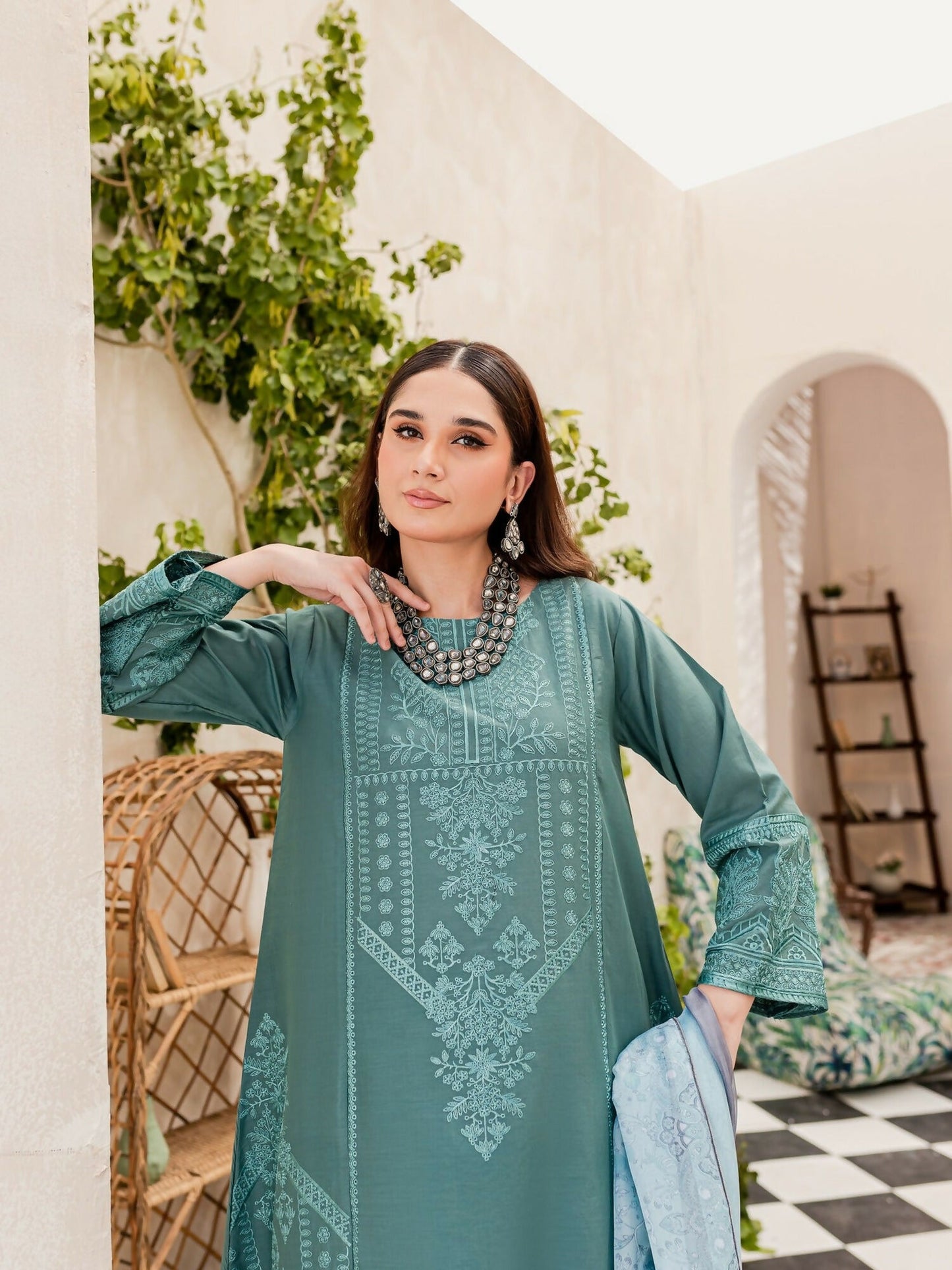 Panache Apparel Lawn Embroidered Stitched 2-Piece Suit-Zest