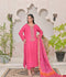 Ruby's Couture Shireen Raw Silk Embroidered Stitched 3-Piece Suit-Basanti