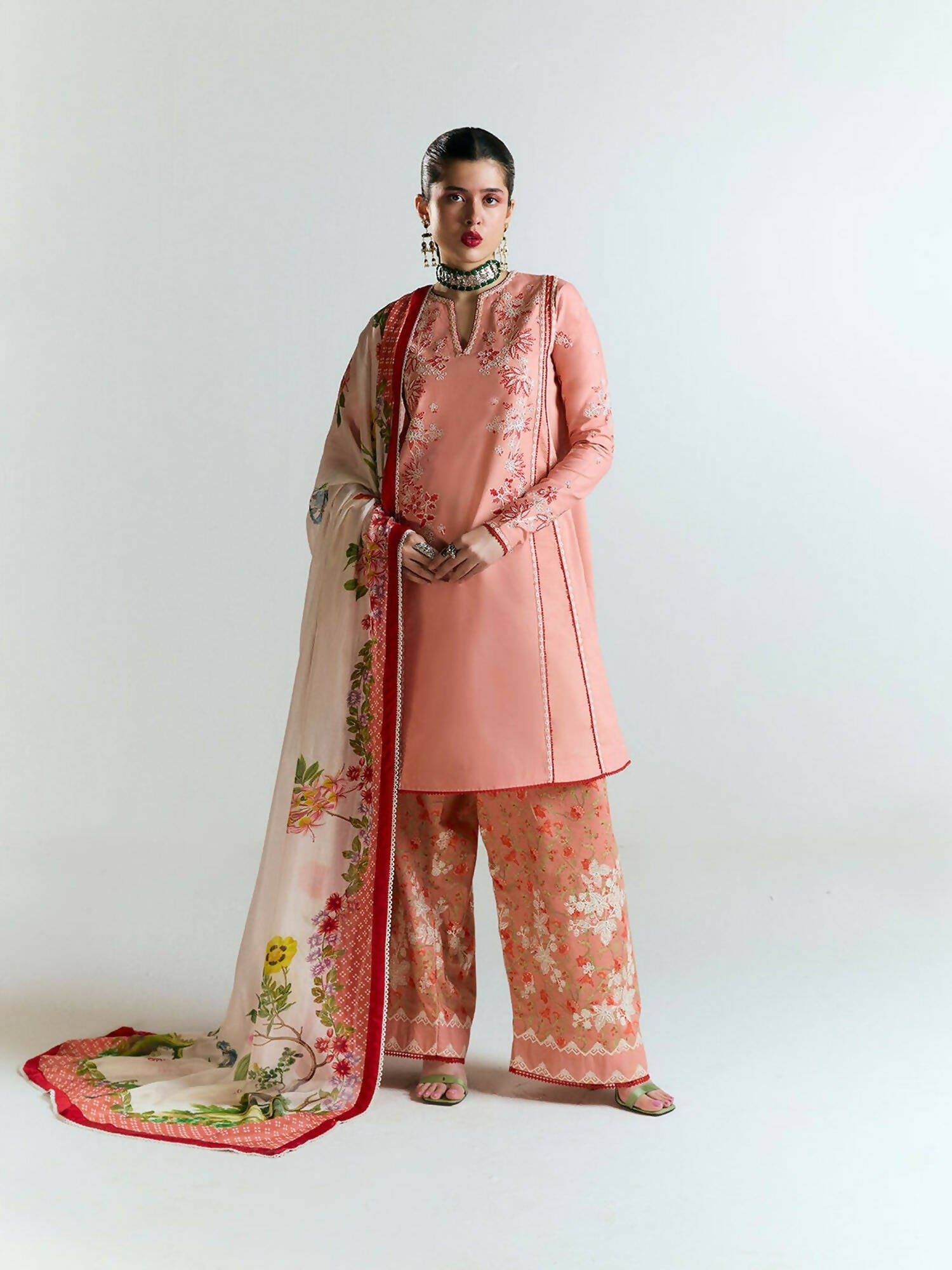 Jugnu by Hussain Rehar SS'25 Edit II Cotton Embroidered Unstitched 3-Piece Suit-BAHAR