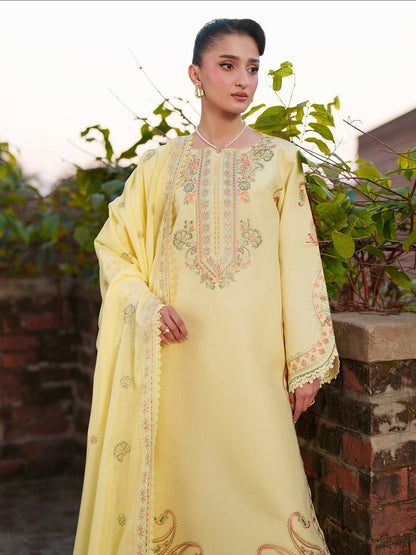 Mahnur Fiona Lawn'26 Embroidered Unstitched 3-Piece Suit-F-05