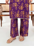Stylish Collection Enchant Pret Linen Printed Co-Ord Set-Rose Purple