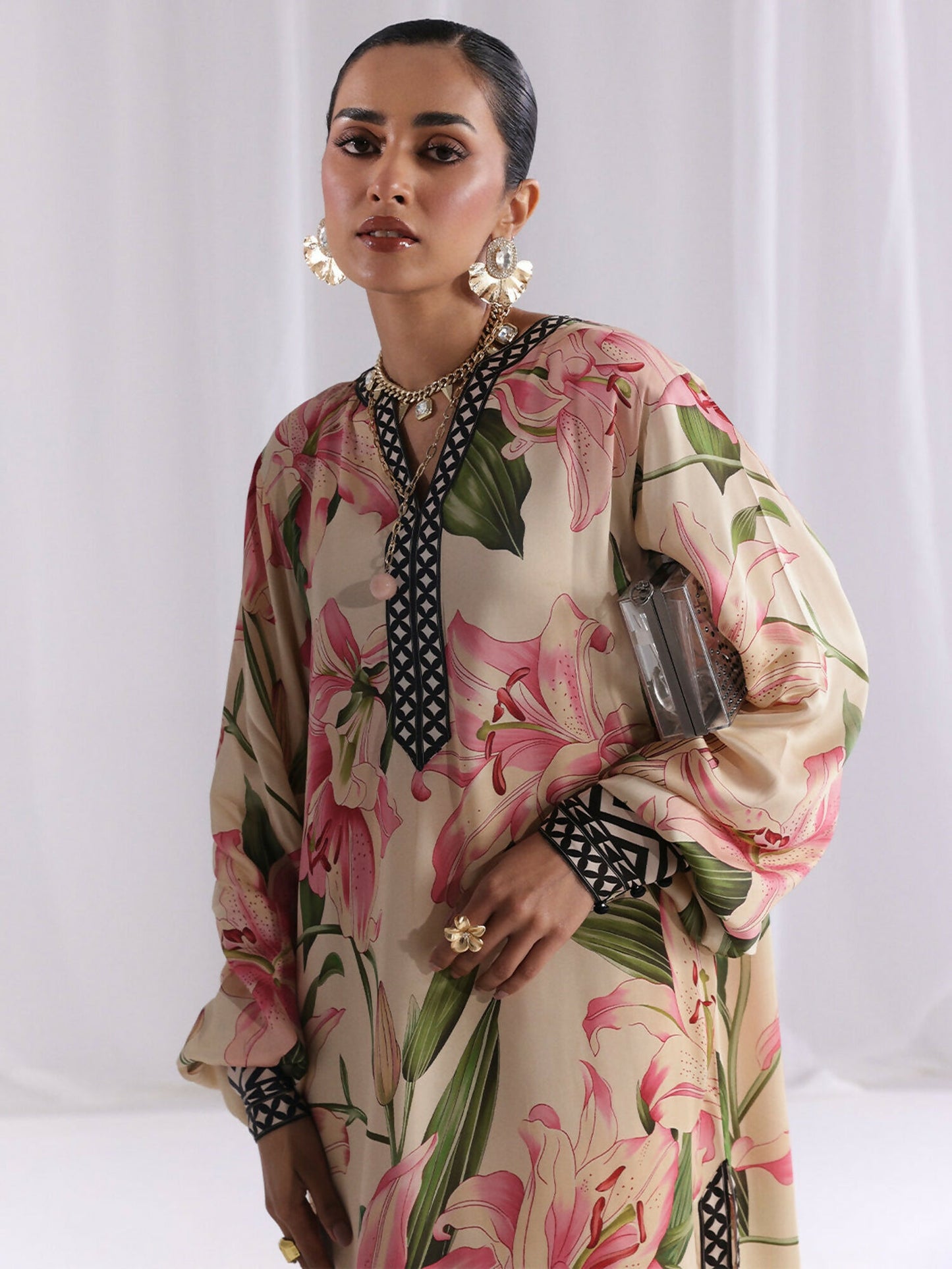 Binilyas Silk Digital Printed Co-Ord Set-30092