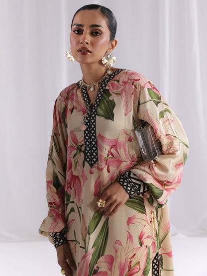 Binilyas Silk Digital Printed Co-Ord Set-30092