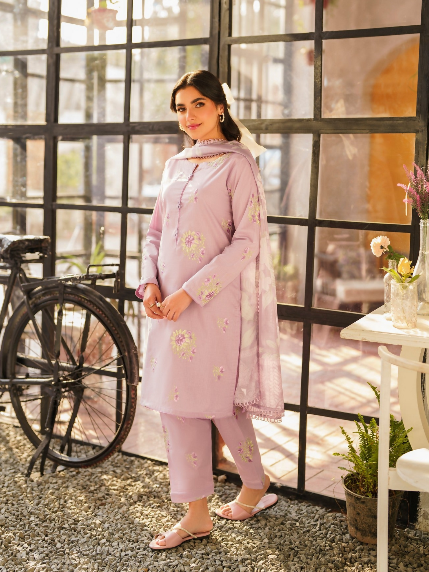 Panache Apparel Daily Essentials RTW Lawn Embroidered Stitched Suit-lilac