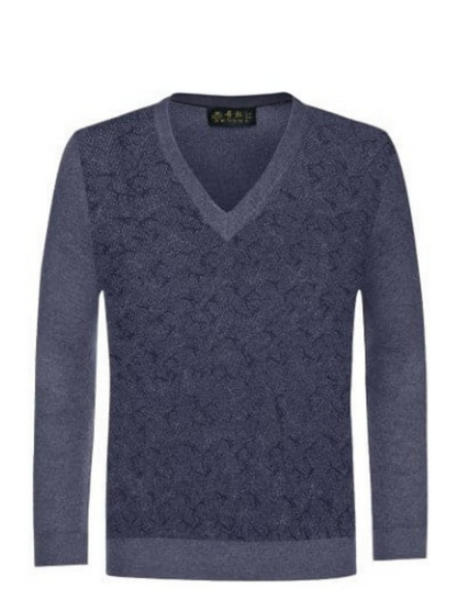 Men V Neck Synthetic Wool Sweaters-14151