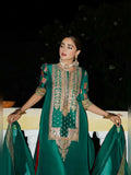 Hussain Rehar Luxury Pret Eid'23 Raw Silk Embellished Stitched 3-Piece Suit-Beryl