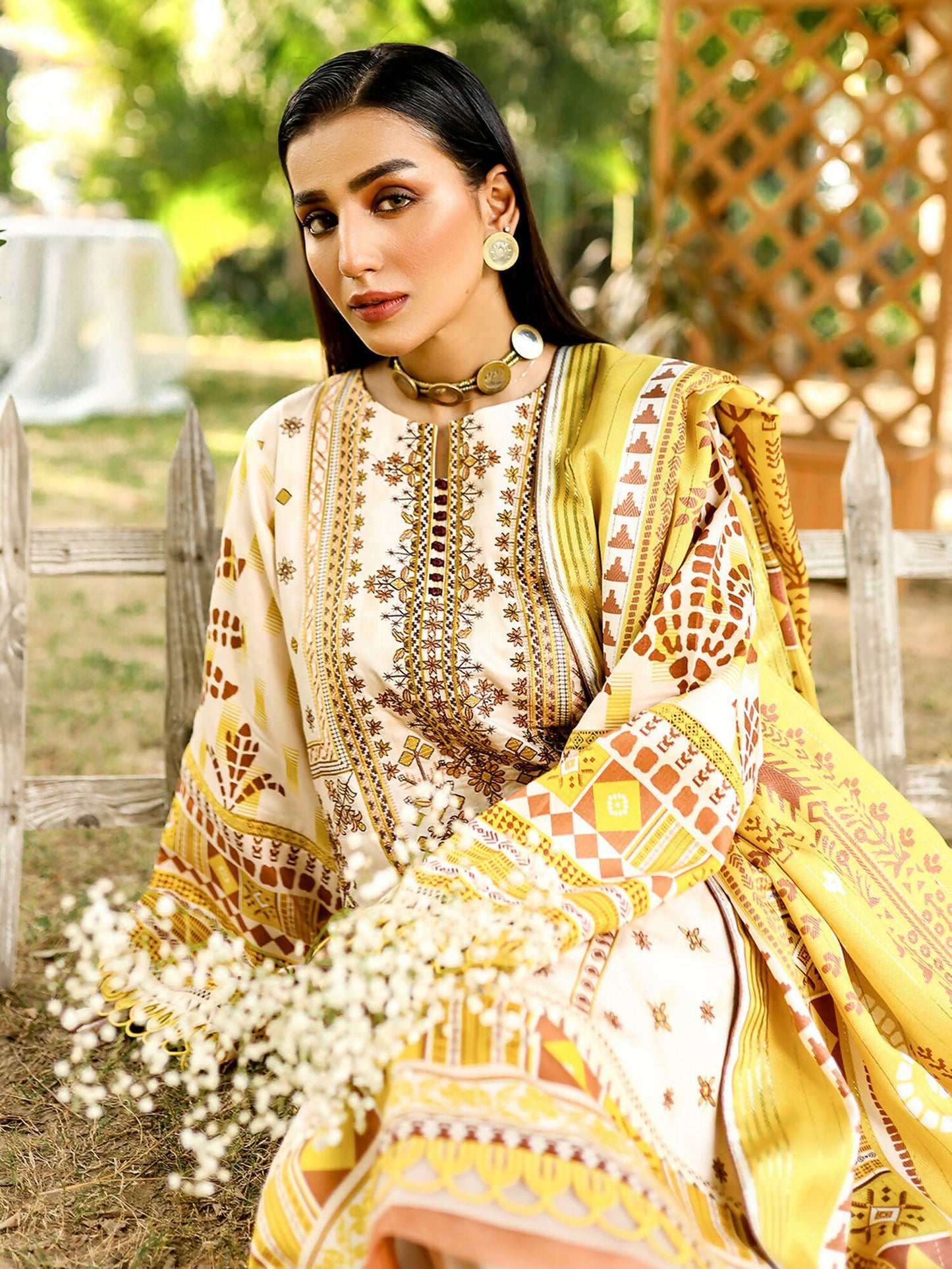 Binilyas Kotail Embroidered Unstitched 3-Piece Suit-761-A