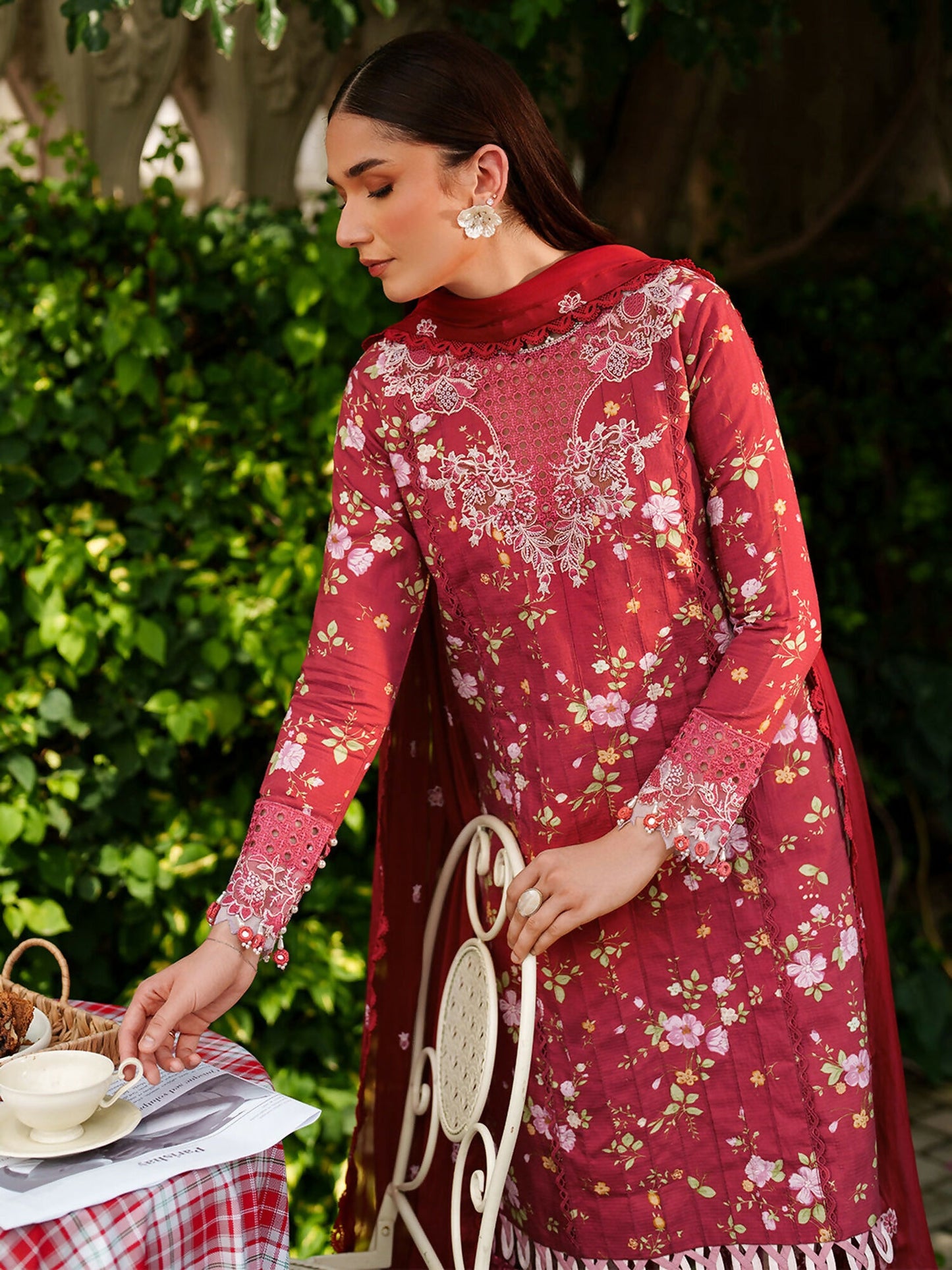 Parishay Ivy Bloom Viscose Embroidered Stitched 3-Piece Suit-IW-02