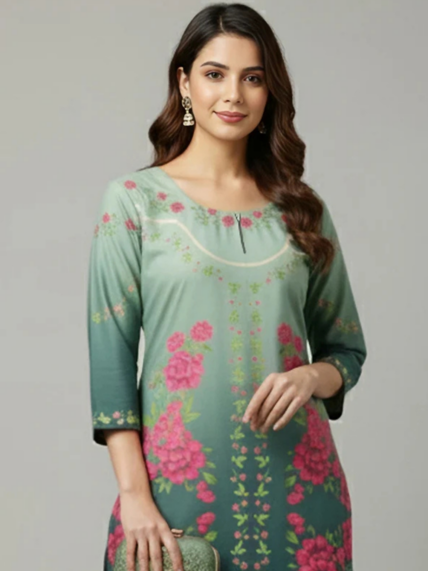 MH Cloth House Soft Khaddar Printed Stitched 2-Piece Suit-Sabeen