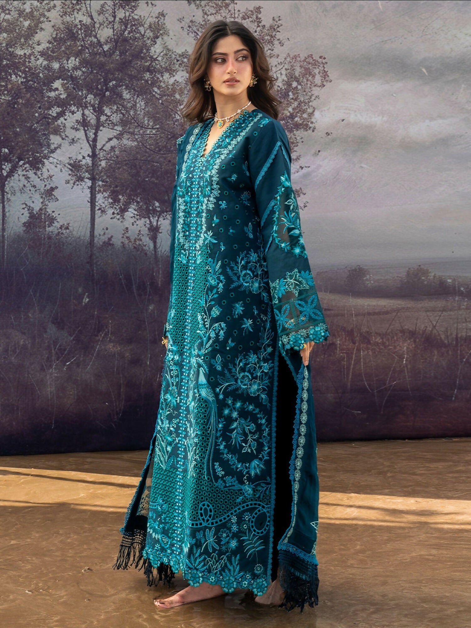 Mahnur Sirene Luxury Lawn'26 Embroidered Unstitched 3-Piece Suit-S-04