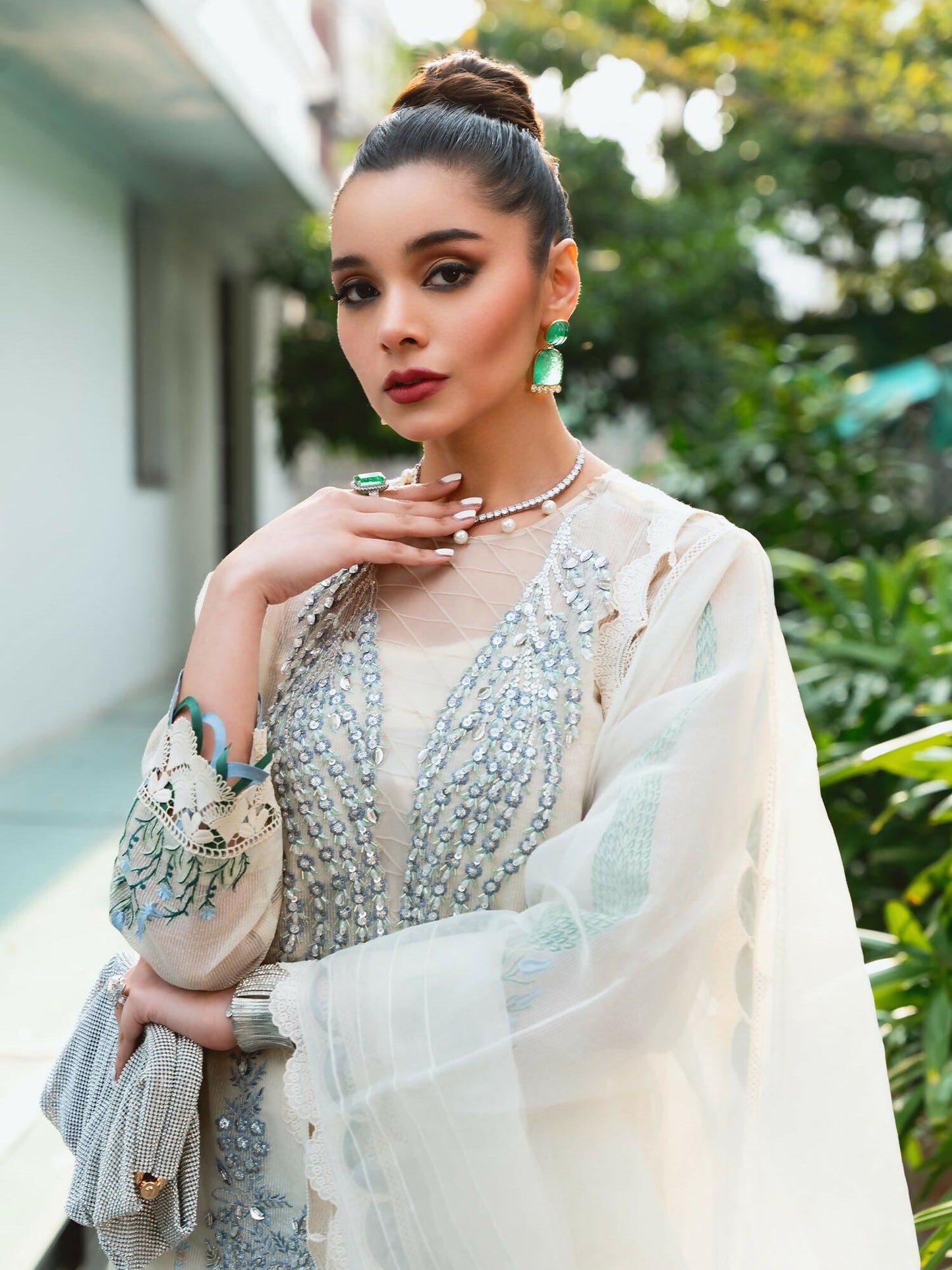 Shiza Hassan Aira Luxury Pret Cotton Net Embroidered Stitched 4-Piece Suit-Cyra