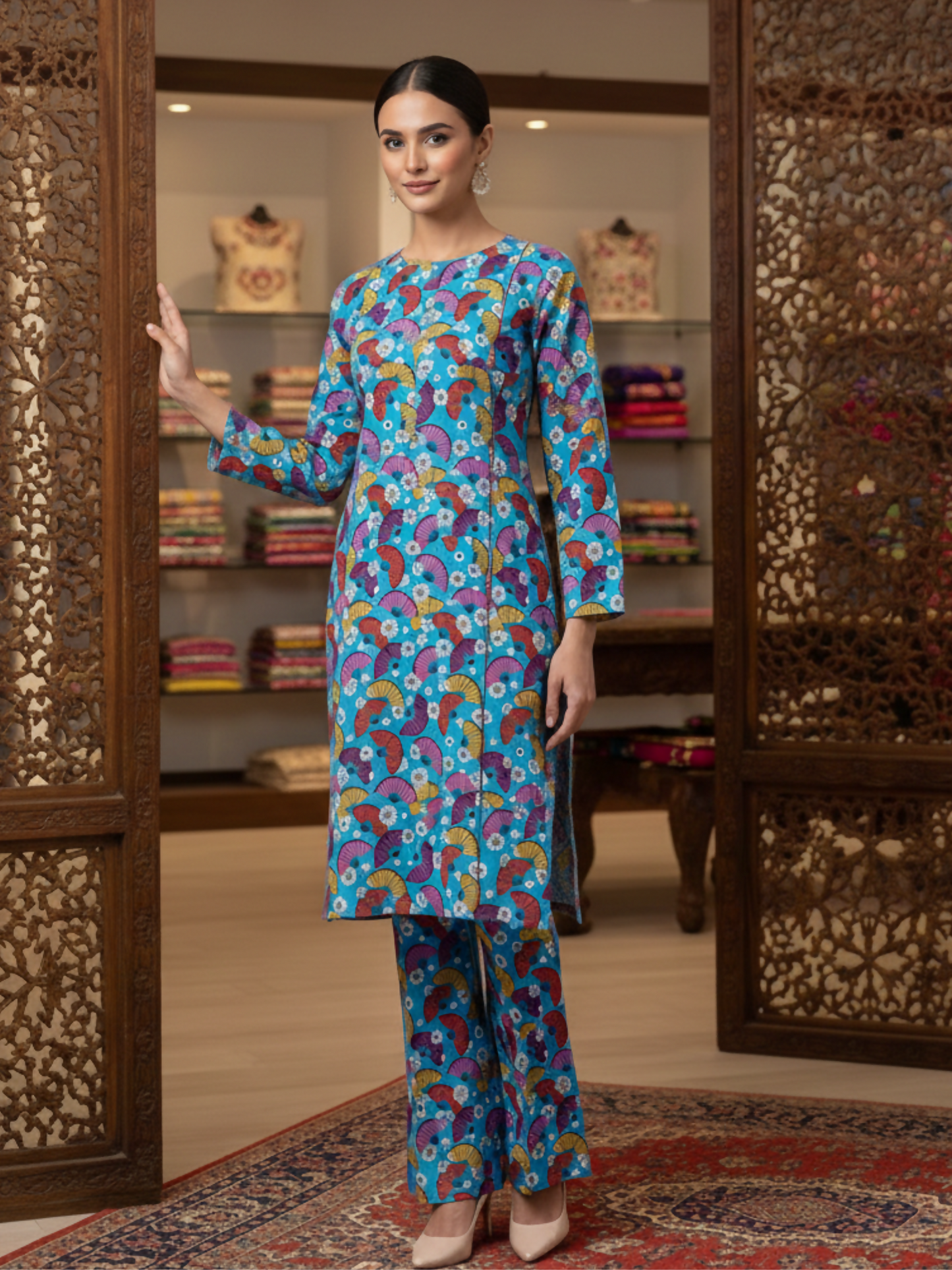 Bin Shaukat Cotton Cambric Printed Unstitched 2-Piece Suit