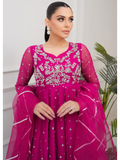 Allure By IH Lehr Chiffon Embroidered Lehenga-Very Berry