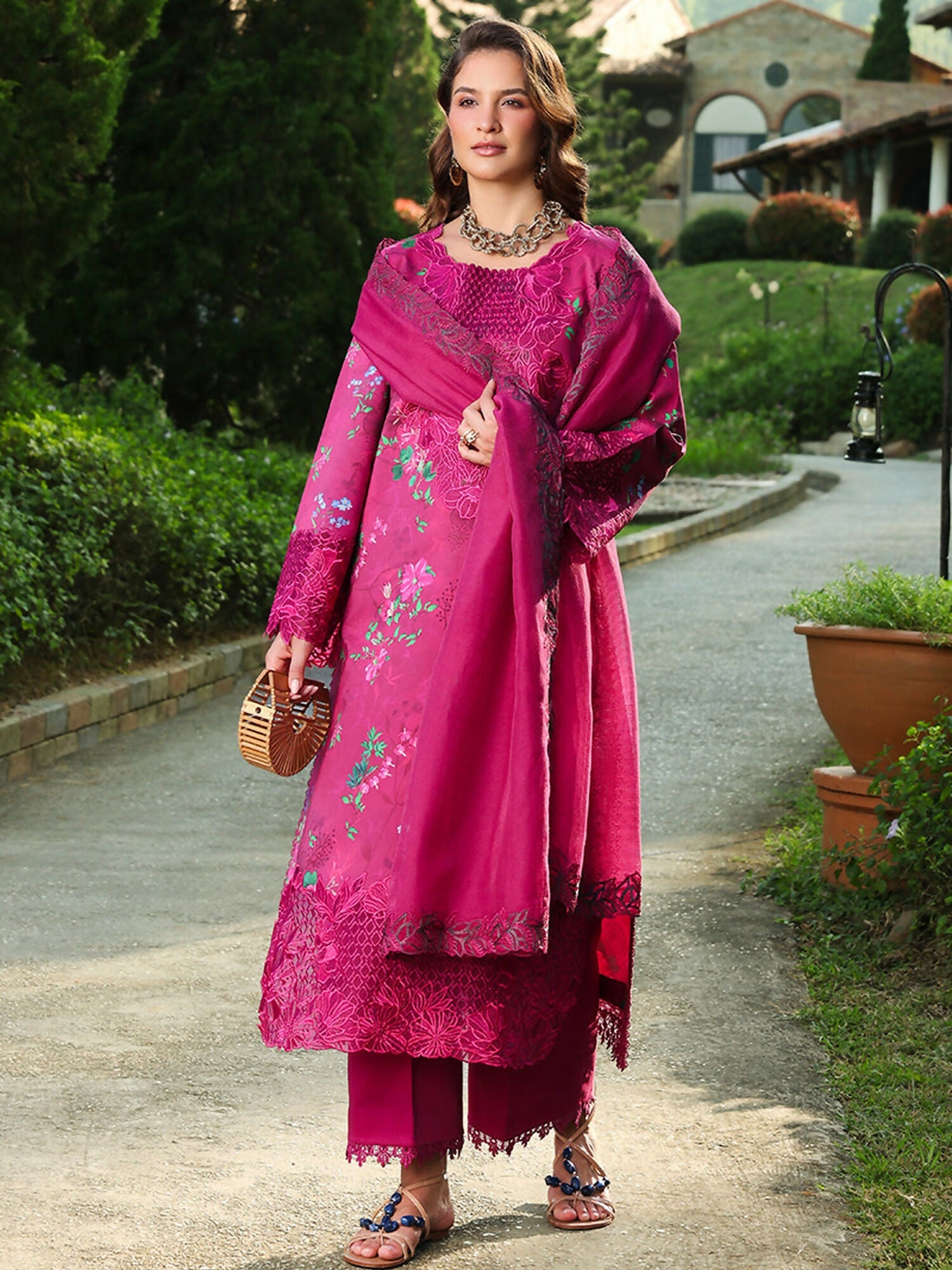 Rang Rasiya Florence Summer Edit'26 Lawn Embroidered Unstitched 3-Piece Suit-Mahra