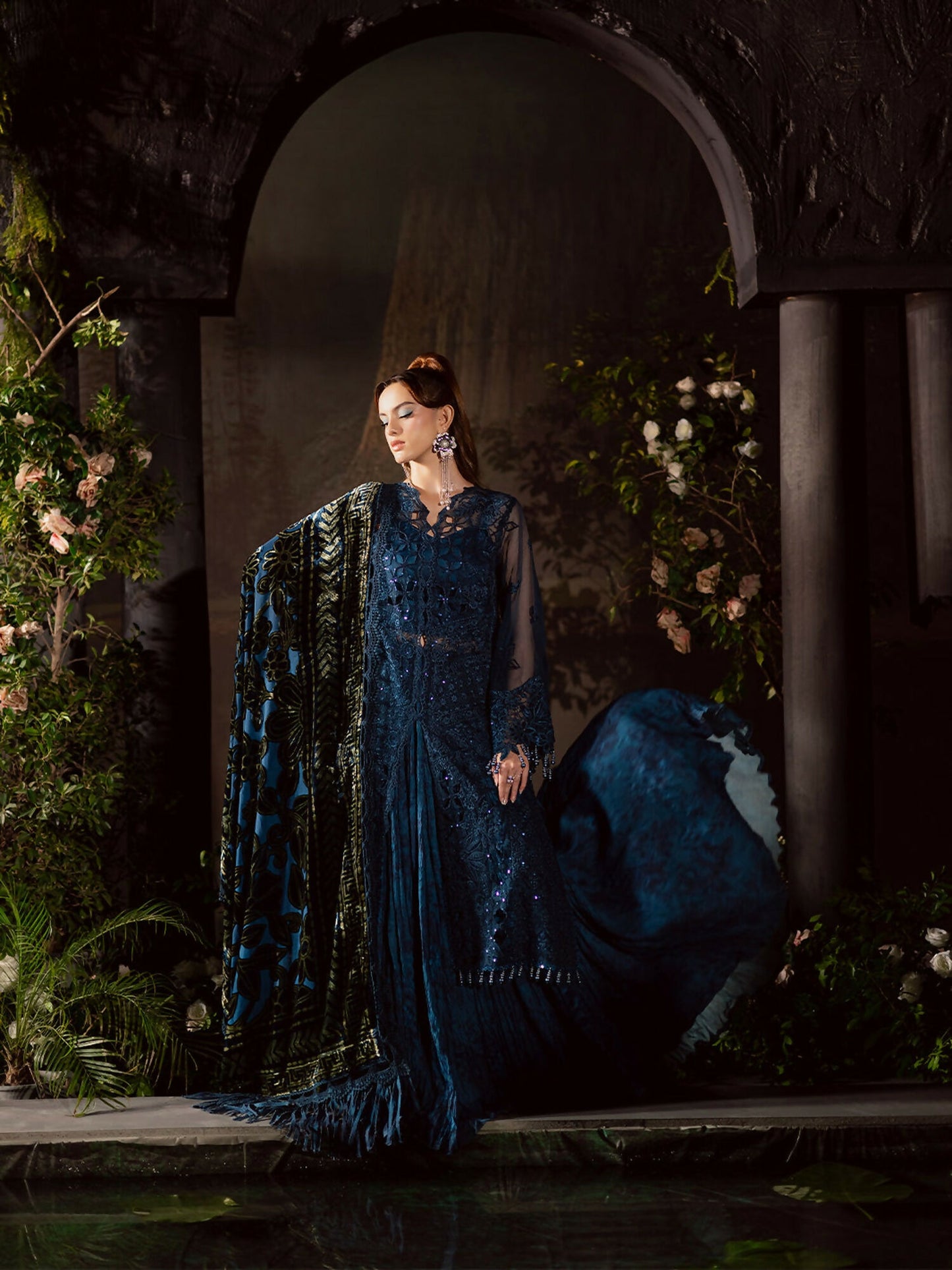 Mahnur Amelia Kotrai Embroidered Unstitched 3-Piece Suit-CK-008
