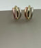H&A Jewellery Handcrafted Triple-Tone Small Brass Hoop Earrings