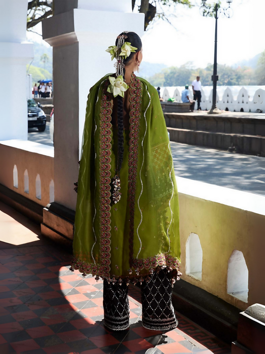 Hussain Rehar Luxury Lawn SS'25 Embroidered Unstitched 3-Piece Suit-Abass