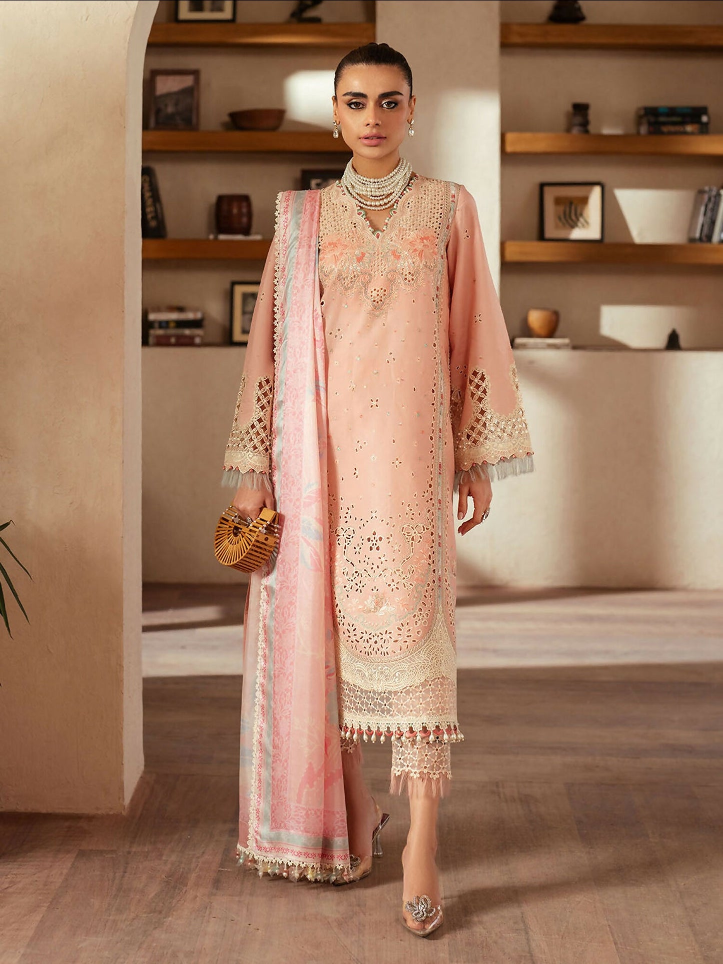 Binilyas Mehroze Lawn Embroidered Stitched 3-Piece Suit-91-B