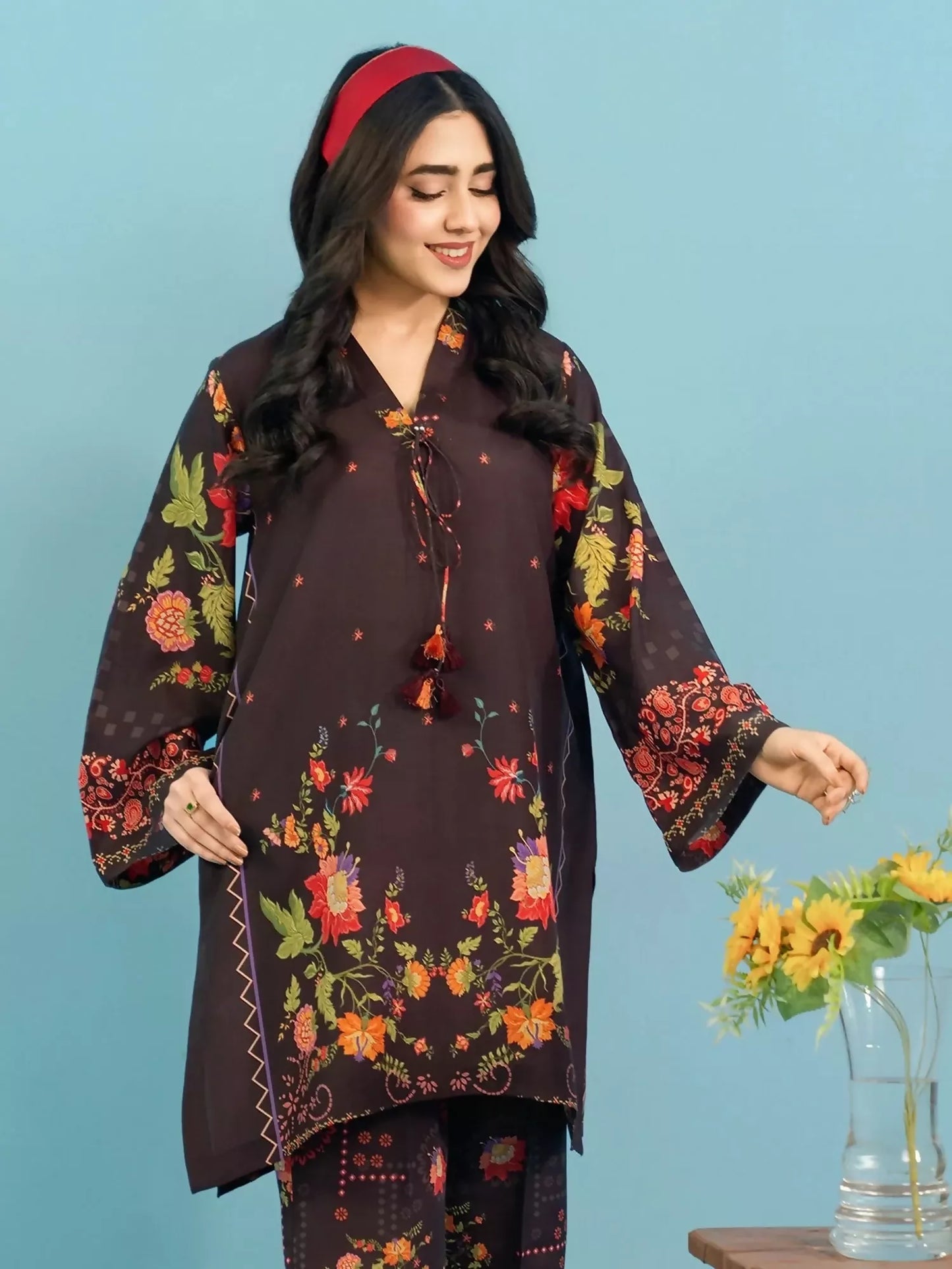 Panache Apparel Dear Summer Silk Lawn Printed Co-Ord Set-Bloom Craft