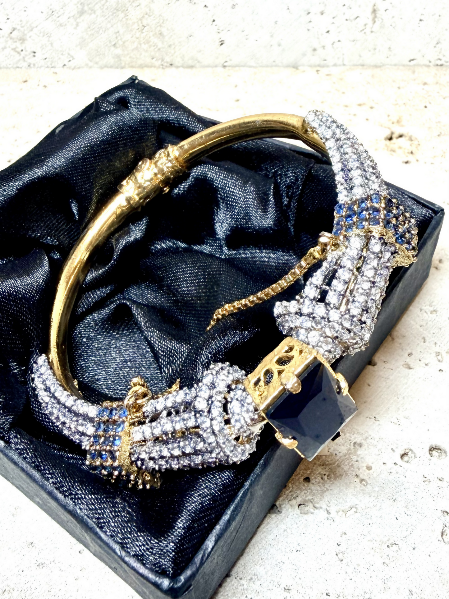 Orya Jewellery Sapphire Blue White Zircon Bangle
