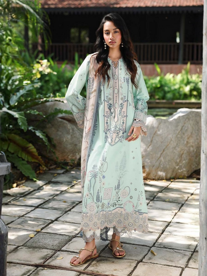 Qalamkar Qprints Lawn'26 Embroidered Unstitched 3-Piece Suit-AX-04-(A)-Slona
